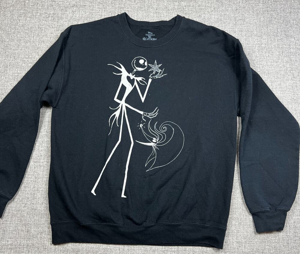 Disney Nightmare Before Christmas Jack Skellington Zero Sweatshirt M Black